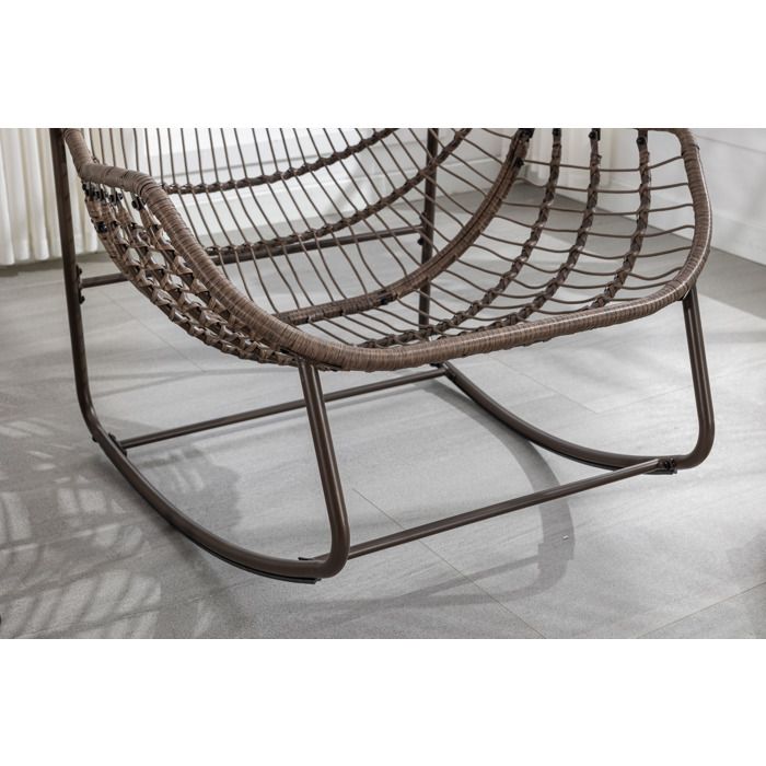 Fauteuil à bascule en rotin - Rotin tissé à la main - Dimensions 78x106x90 cm - Charge maximale 113 kg