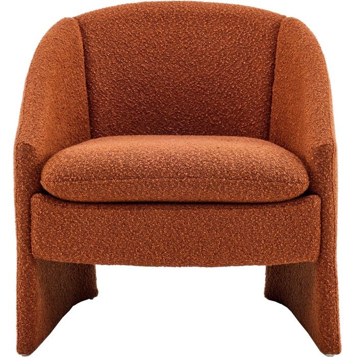 fauteuil arrondi en tissu bouclé rouille - Ami