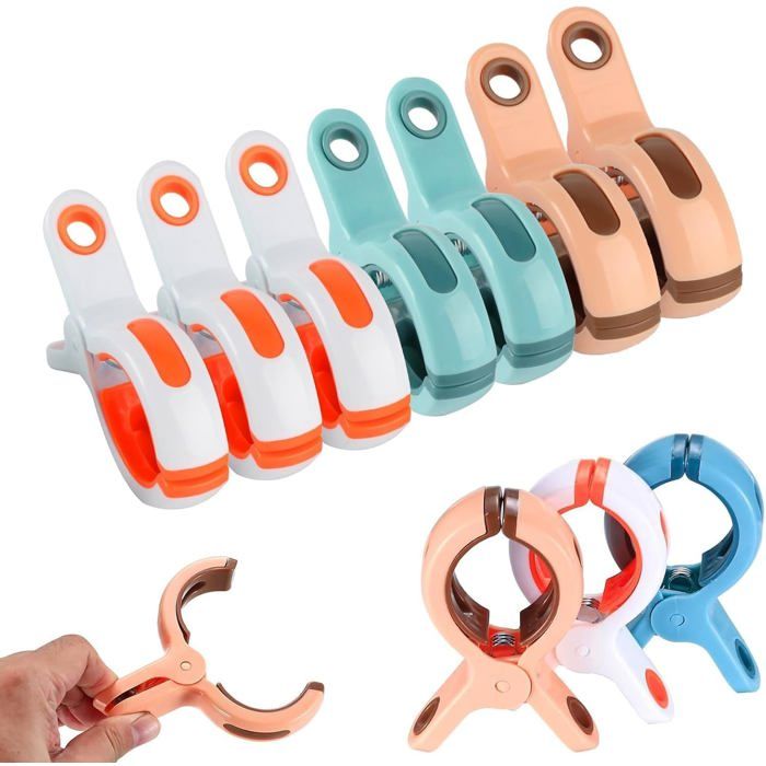 Lot de 10 Pince a Linge Pince Serviette Plage pour Chaises Longues Clips de Plage.Pinces à Linge en Plastique résistantes au Vent