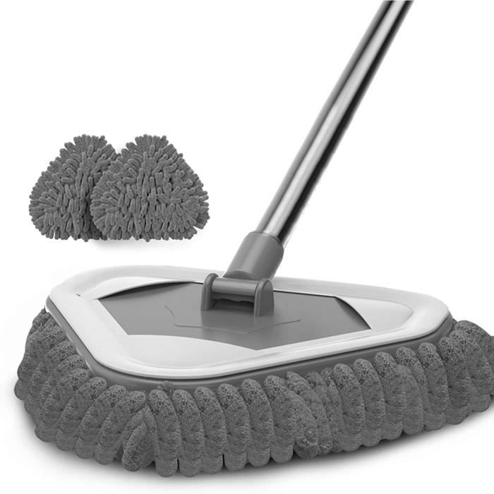 Balai Serpillère 2 En 1 Essorage Automatique - Microfibre, Rotation 360° - Pour Sols, Murs, Coins