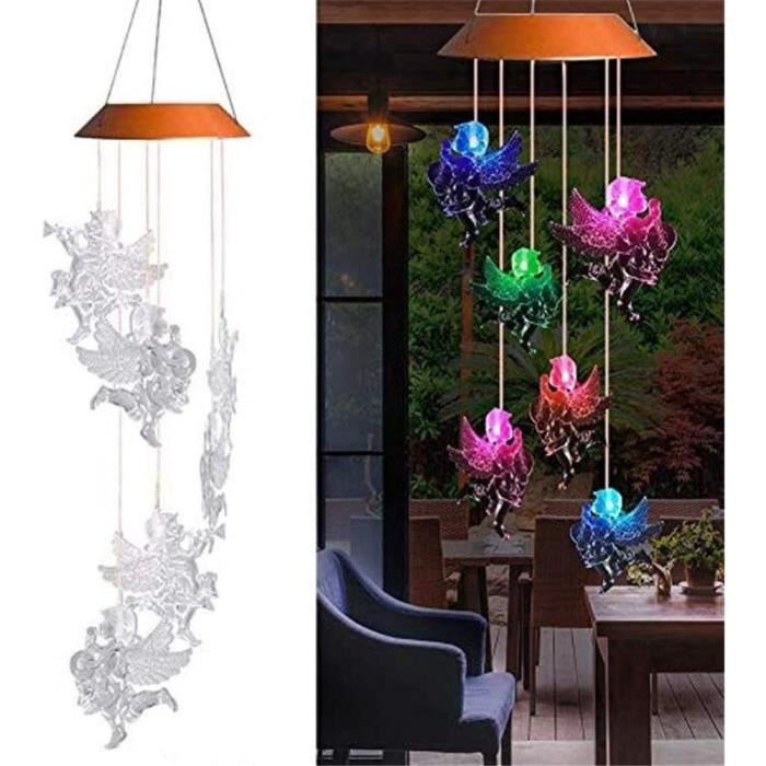 Carillon Solaire IShabao Avec 18 LED – Coquille Décorative Pour Jardin, Balcon, Cadeau Pour Maman