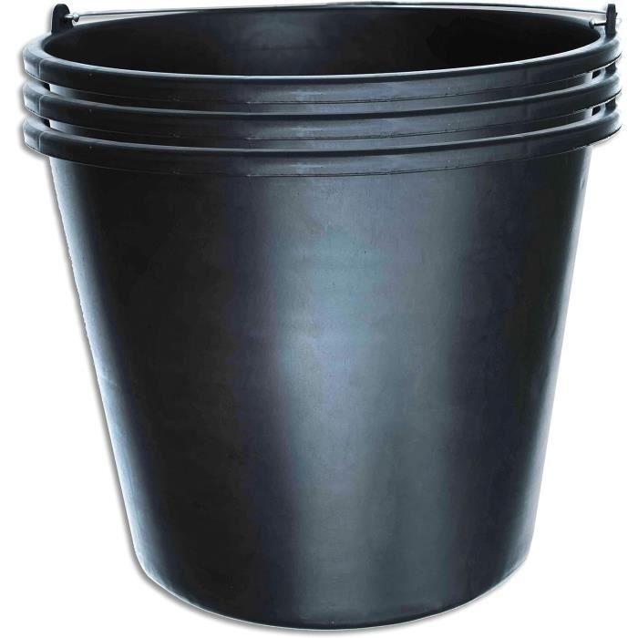 Lot De 3 Seaux De Nettoyage 10L Avec Couvercle - Plastique Alimentaire 3 Couleurs - Fabriqué En Europe