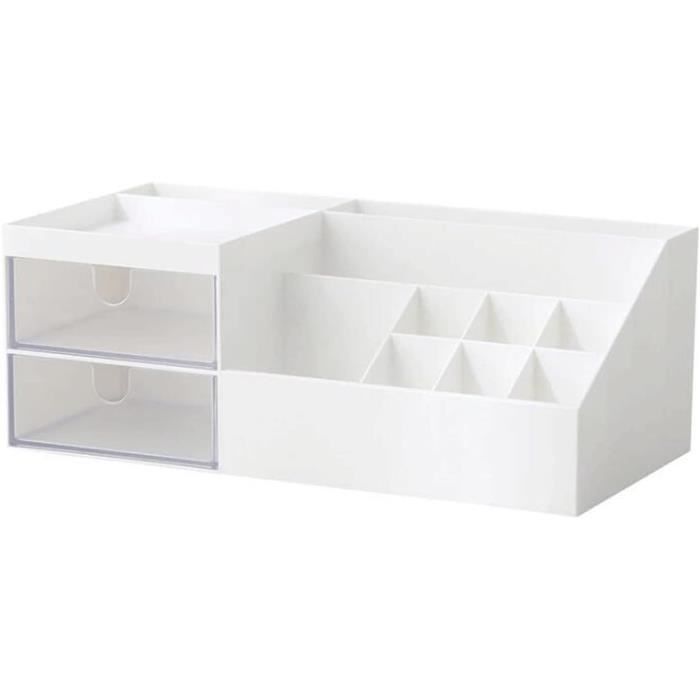 Organisateur De Maquillage Miroir Blanc Avec Tiroirs - Rangement Cosmétiques Et Bijoux