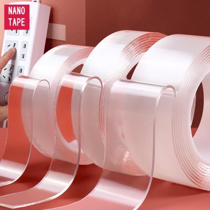 Ruban adhésif Double Face Fort 5 m de Long 5 mm dépaisseur 3 cm de Large pour Verre métal Bois Papier Plastique Vineco 2020 Nano Magique réutilisable 