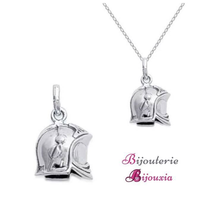 Pendentif Pompier En Argent 925 Avec Chaîne - Homme - Neuf Avec étiquettes - Choix De La Maille