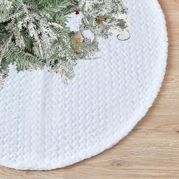 Jupe de sapin de Noël en peluche blanc pur - Leroy Merlin