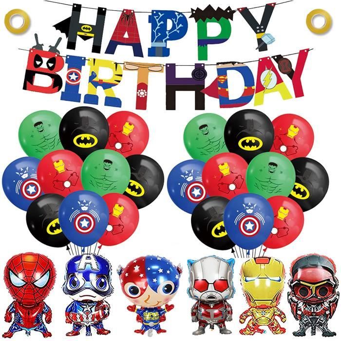 smileh Décoration Anniversaire Avengers Anniversaire Vaisselle Fête d' anniversaire Super Héros Bannière Anniversaire Décorations Fêtes Vengeurs  Party Supplies Marvel Vaisselle Anniversaire de Fête en destockage et  reconditionné chez DealBurn