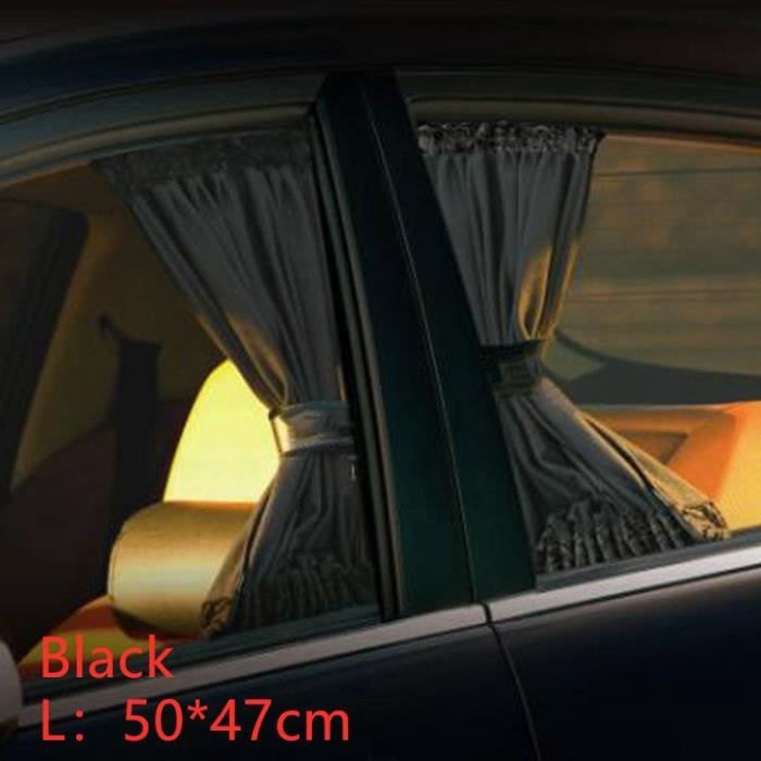 Pare-soleil,Pare soleil en tissu maille pour vitres latérales arrière,2  pièces,protection UV,rideau noir pour voiture - Type Black-A - Cdiscount  Auto