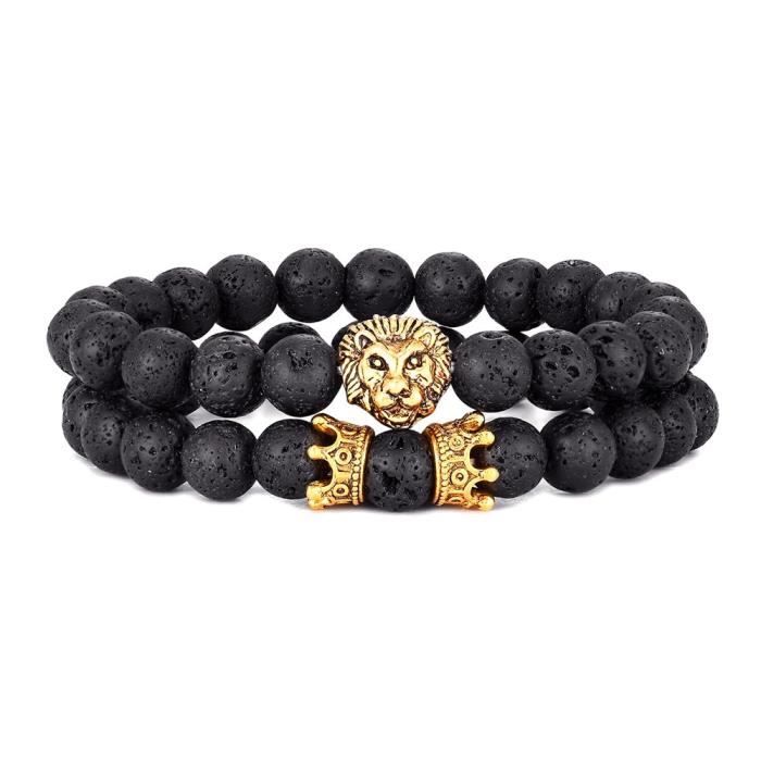 Bracelet Homme En Perles De Jaspe Naturel - Taille Extensible 16-20 Cm, Ne Déteint Pas, Style EST. 2015 - 8