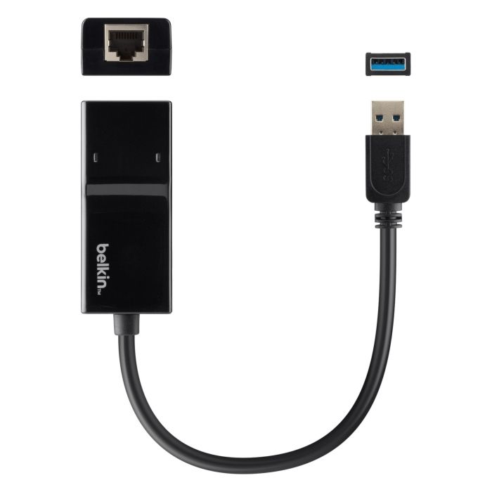 Adaptateur réseau USB 3.0 - Belkin - Gigabit Ethernet - SuperSpeed - Noir - 10/100/1000Mbps