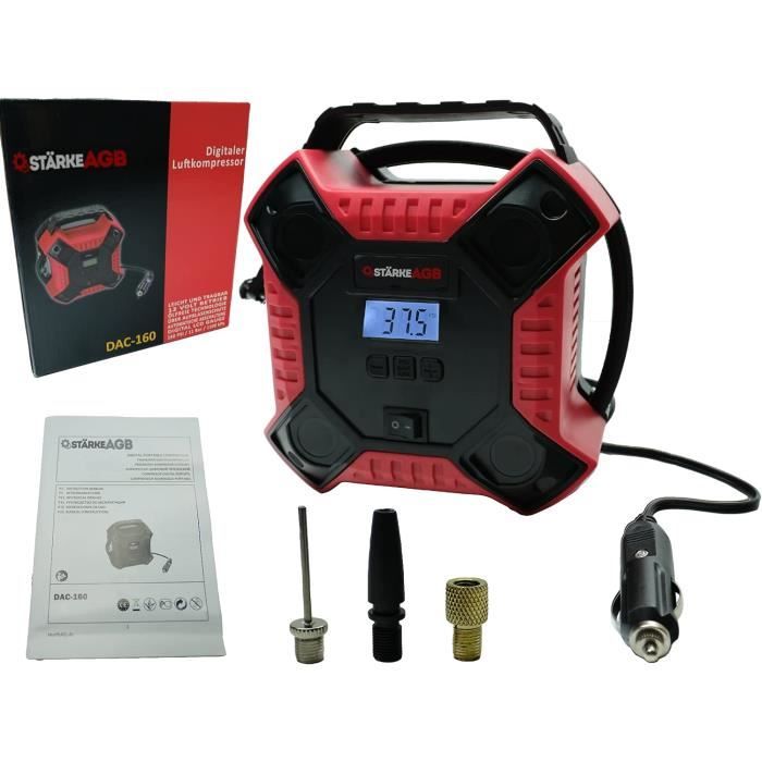 Ipflin Compresseur d'air pour gonflage de pneus – Pompe numérique de Pneu de Voiture 12 V