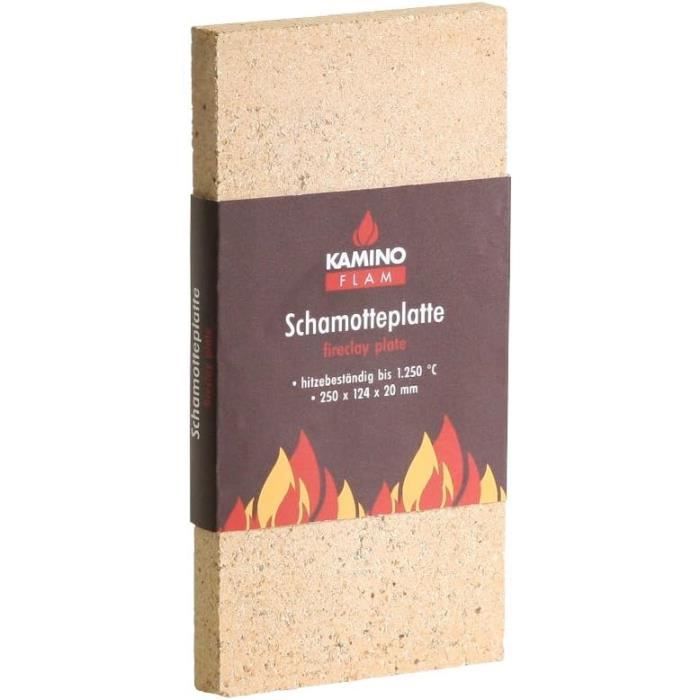 Kamino Flam 555270 hittewerende plaat glas, vonkenscherm voor open haard, warmtewerende plaat met 2 gaten voor bevestiging, gehard ESG-glas, randen gepolijst, transparant, 120 x 100 x 0,6 cm