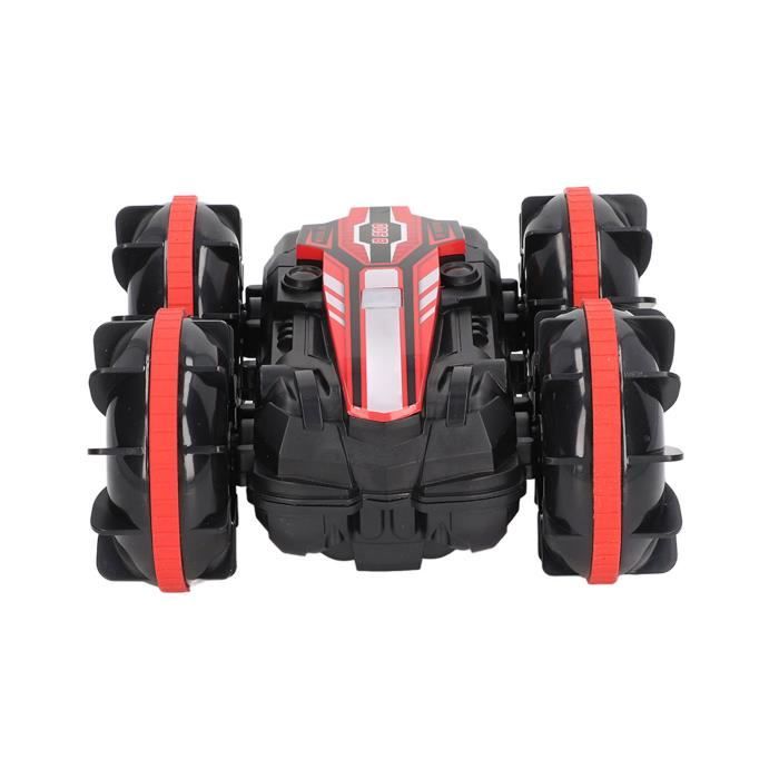DEERC Bateau Voiture Amphibie Télécommandée Crocodile - Camion Monstre RC 4x4 Tout Terrain Avec Lumières LED, Jouet Étanché Pour Enfants