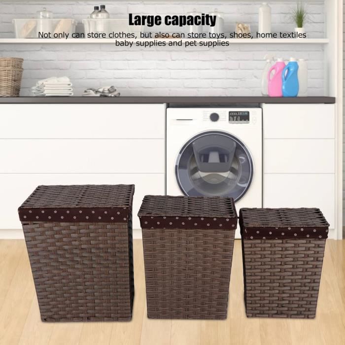 Étagère Salle De Bain EUGAD Avec Panier à Linge - 3 Niveaux, 70x30x65 Cm, Tissu Oxford 31L