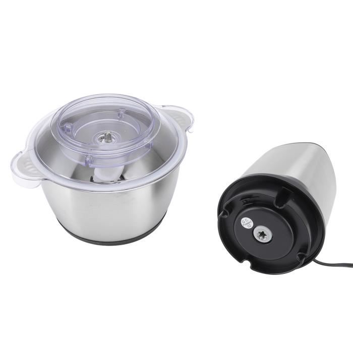 Hachoir électrique 500W Avec 2 Bols (verre 1,8L Et Inox 2L) - 2 Vitesses, 2 Jeux De Lames - Pour Viande, Légumes - 6