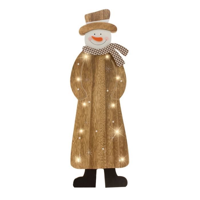 Bonhomme en bois lumineux Blanc chaud 10 LED - Cdiscount Maison