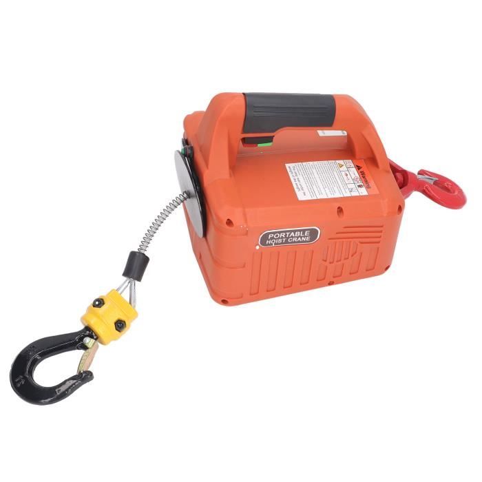 Palan électrique 3 en 1, 500 kg, treuil électrique portable de 1,5 kW, grue de levage portable, pour levage de remorquage, orange 3 en 1