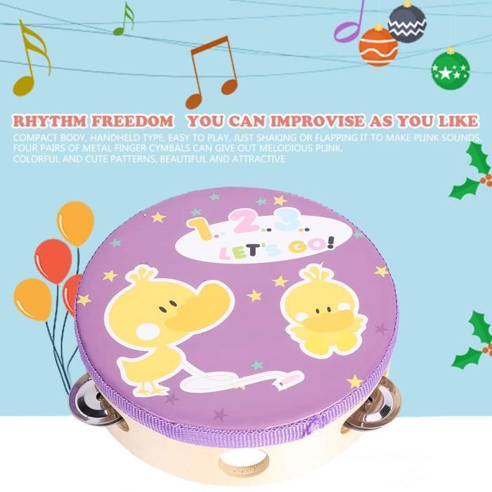 Petit Tambourin à Main En Bois à Une Seule Rangée, Instrument De