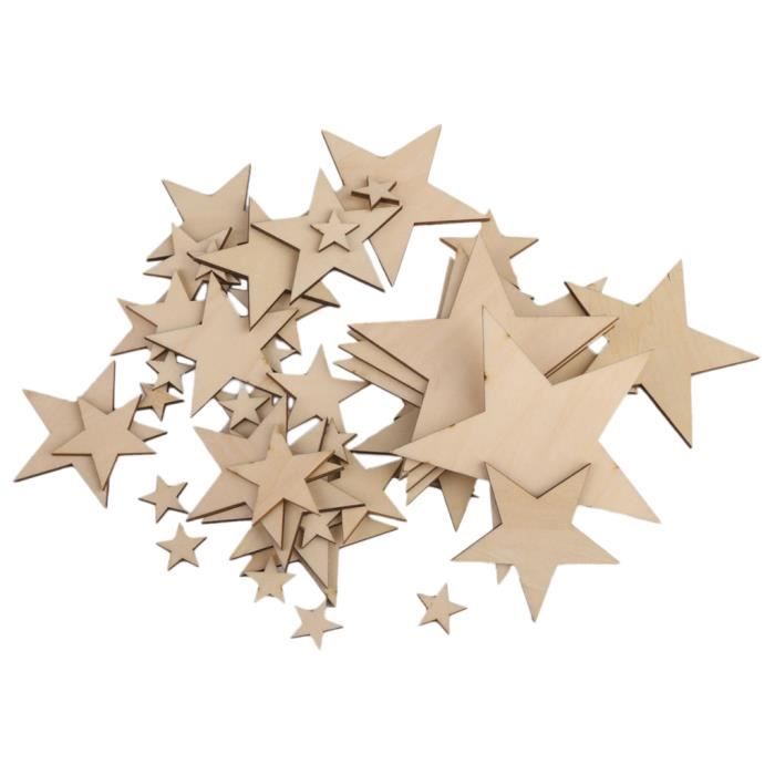 300 Embellissements Bois Naturel TAIYOU - Cœurs, Fleurs, Étoiles Pour DIY, Mariage, Décoration Craft