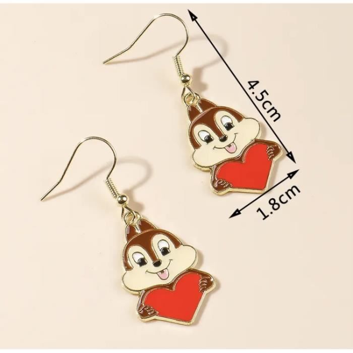 Boucles D'oreilles Fille SHANKAM - Motif Dessin Animé - Attache à Vis - Cadeau Enfant - Alliage Léger