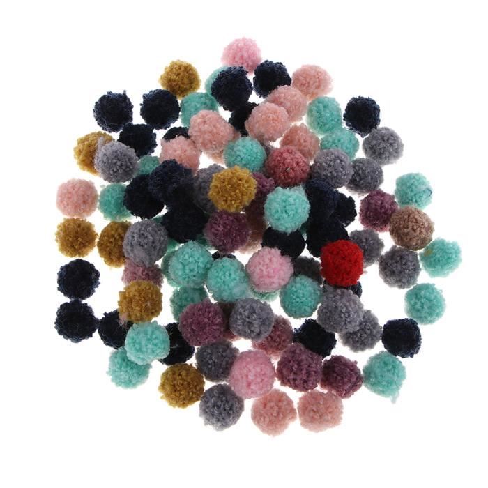 Lot De 100 Petites Boules De Pompons Jaunes 18mm - Accessoires Créatifs Pour Loisirs, Scrapbooking, Maternelle Et DIY