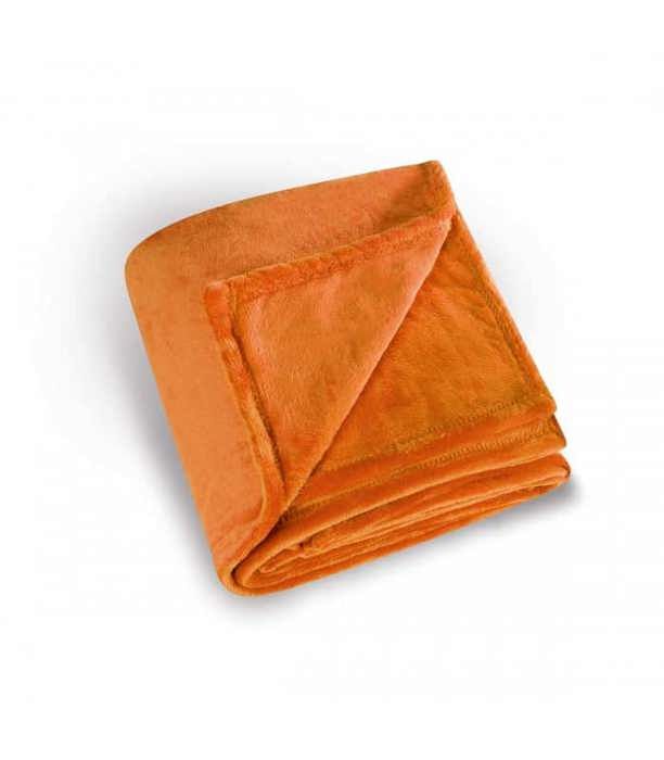 Plaid en polaire uni Orange 130x180 cm Plaid en polaire uni Orange 130x180 cm