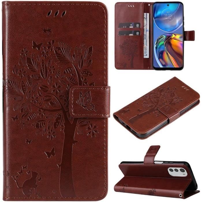 Lot De 2 Coques Cuir PU Pour Motorola Moto Tag - Protection Anti-Perte (Noir Et Marron)