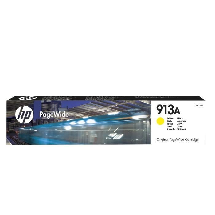 HP 913A Cartouche dencre jaune PageWide authentique (F6T79AE) pour HP PageWide 377/452/477