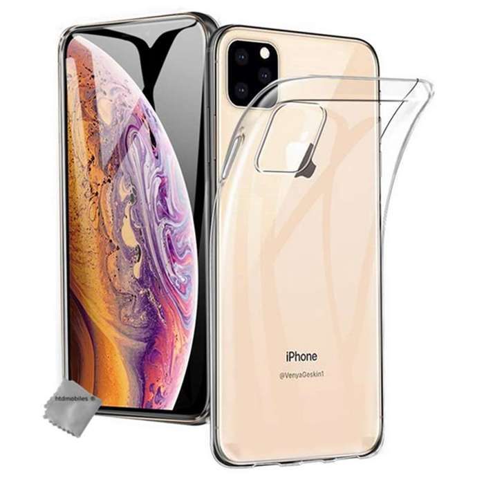 Coque Silicone + Verre Trempé Pour IPhone 11 Pro Max - Marque Little Boutik, Transparente, Protection Complète