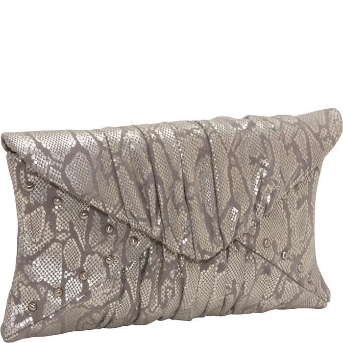 Pochette Convertible Inge Christopher Neuve - Perles, Strass Et Tweed Argenté, Chaîne Amovible