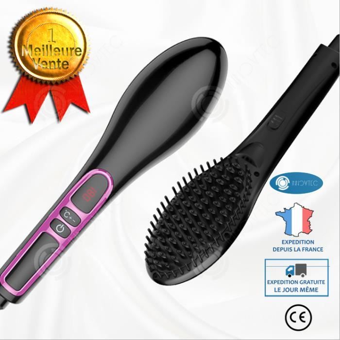 Comparer les prix de INN® Anion LCD Anti-brûlure Électrique Lisseur Cheveux Lisseur Cheveux Peigne De Coiffure Peigne De Beauté Noir Norme Européenne