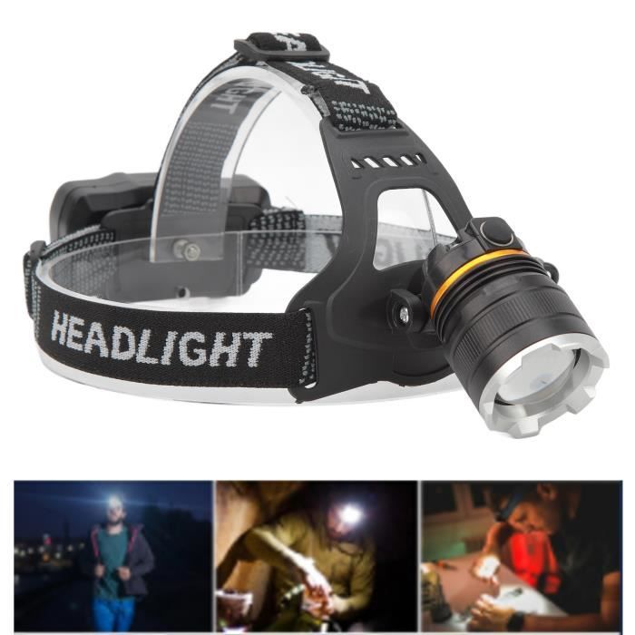 Lampe Frontale LED Rechargeable Zoomable Haute Luminosité - Pour Camping, Pêche, Bricolage