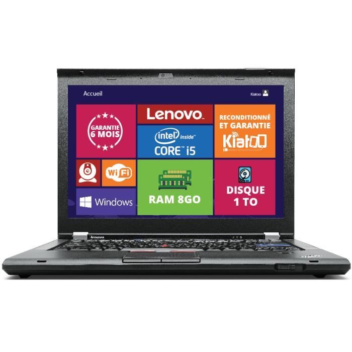 ORDINATEUR PORTABLE LENOVO THINKPAD T410 INTEL CORE I5 8GO RAM 250GO DISQUE DURWIFI WINDOWS 7PC PORTABLE RECONDITIONNÉ Reconditionné - Lenovo reconditionné disponible sur Cdiscount Seconde Vie