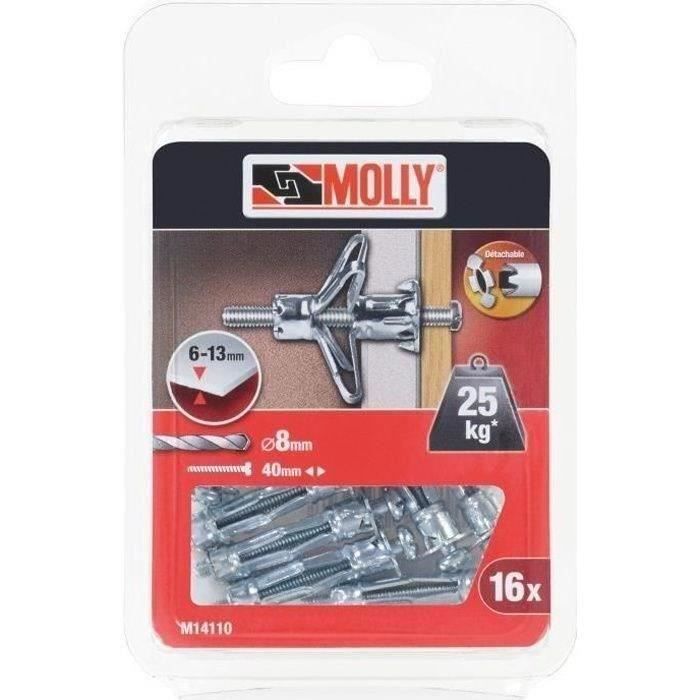 MOLLY Lot de 10 Chevilles - 4x33 mm + vis