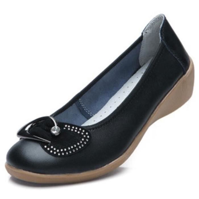 Chaussures Ballerine Femme Cuir Durable Comfortable Chaussure Fxg Xz047noir35 Noir Achat Vente Escarpin Cdiscount
