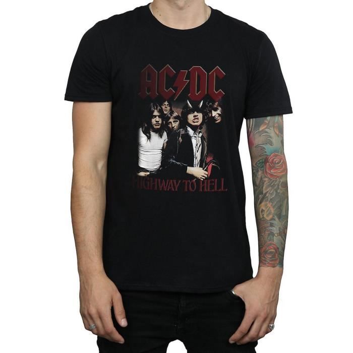 T-shirt AC/DC - HIGHWAY TO HEL - Homme - Noir - 100% Coton filé à l ...