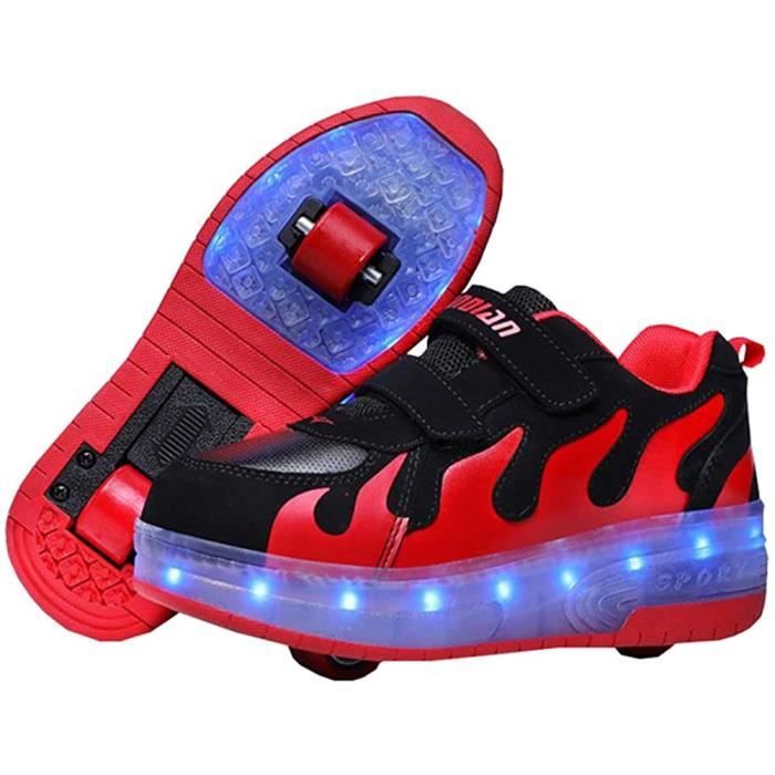 Hbl Led Baskets Légères Avec Double Deux Roues Garçon Fille Patin à