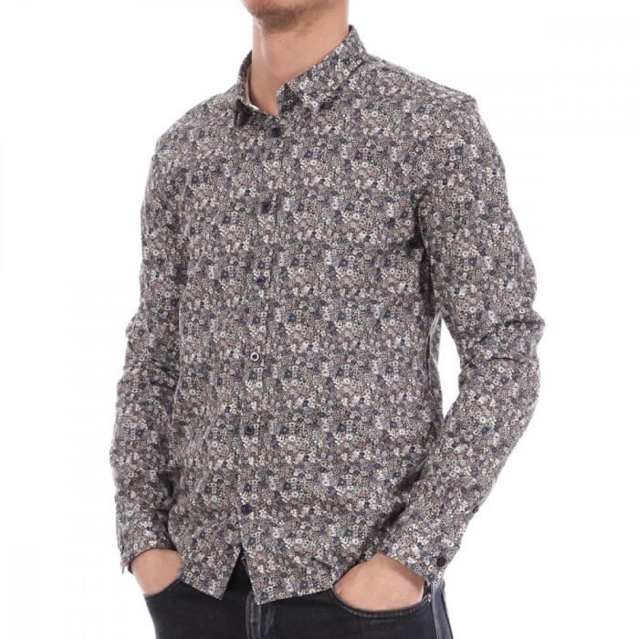 Chemise a fleurs Homme Teddy Smith Carton Manches longues Col chemise Multicolor Gris Multicolor Cdiscount Pret a Porter