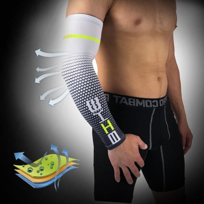 Manchons De Bras Protection UV Hommes – Compression, Anti-transpiration, Pour Sport, Jardinage, Conduite – Couvre Tatouage