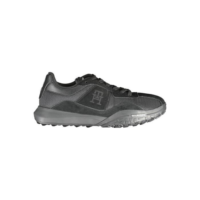 Tommy Hilfiger TOMMY HILFIGER Basket Sneakers Sport Running Homme Noir Textile SF17037