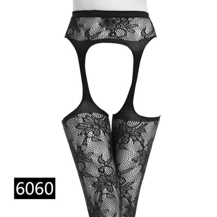 4 Paires Jarretelles Dentelle Noire - Bas Résille, Collants - Pour Femme (Style A)