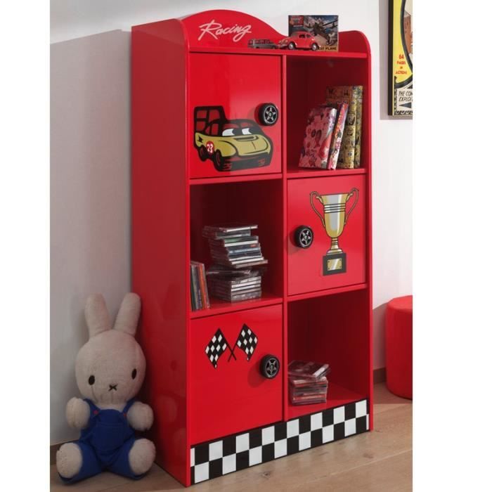 armoire enfant rouge - paris prix - 2 portes - hauteur 133 cm - matière bois