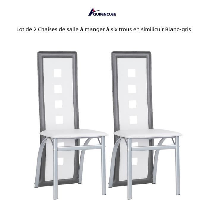Chaises à manger lot de 2 blanc similicuir - Leroy Merlin