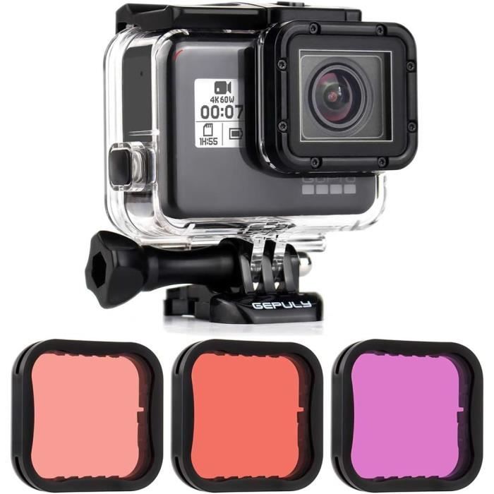 Boîtier étanche Pour GoPro Hero 7 Noir, Hero 6, Hero 5 – Profondeur 45 M, Verre Plat | Protection Chocs, Plongée, Sports Extrêmes - 7