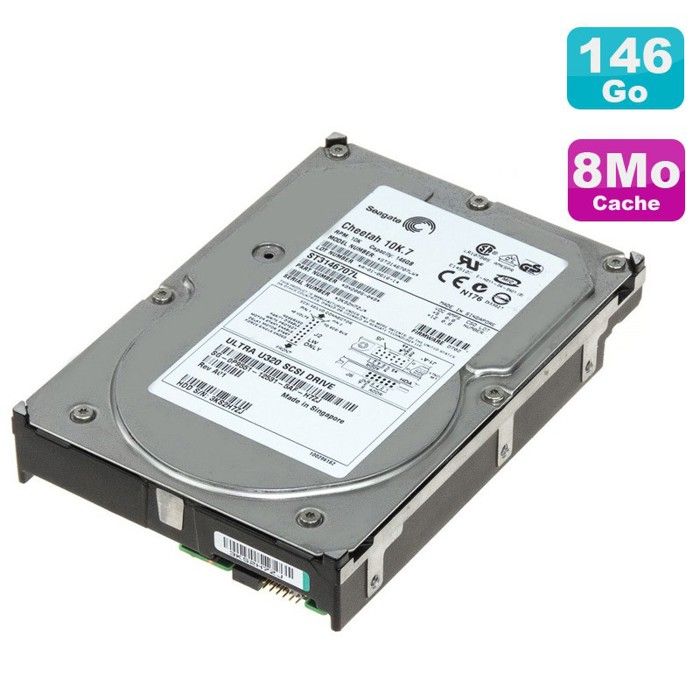 Disque Dur 146Go Scsi 3.5 Seagate Cheetah 10K.7 St3146707Lc Ultra U320 Scsi 8Mo