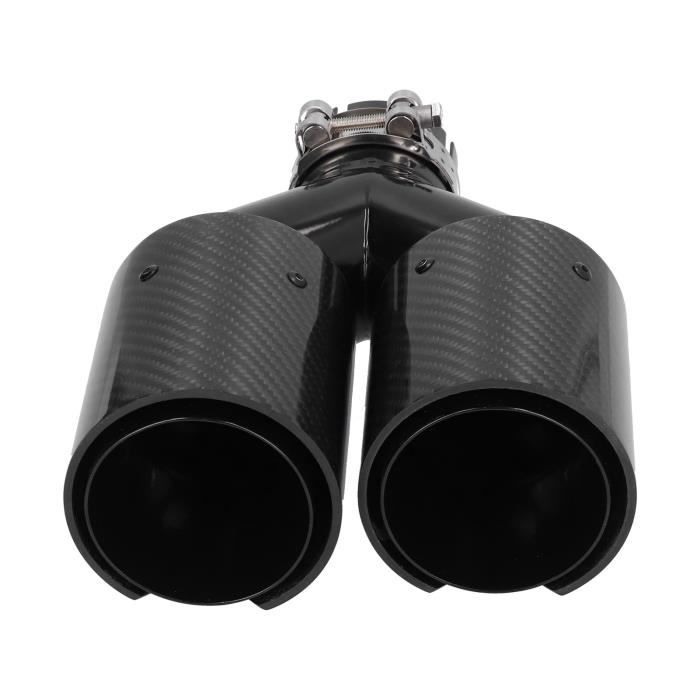 Silencieux Échappement Double Fibre Carbone Acier Inox 38-68mm - Tuyau Universel