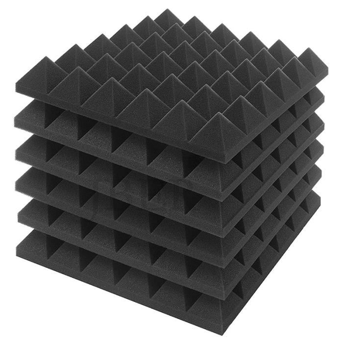 Panneau Acoustique en Charbon de Bois 6 PièCes Studio Coin Mousse Isolant  Ignifuge RevêTement de RevêTement 30 X 30 X 5 Cm (Noir) - Cdiscount TV Son  Photo