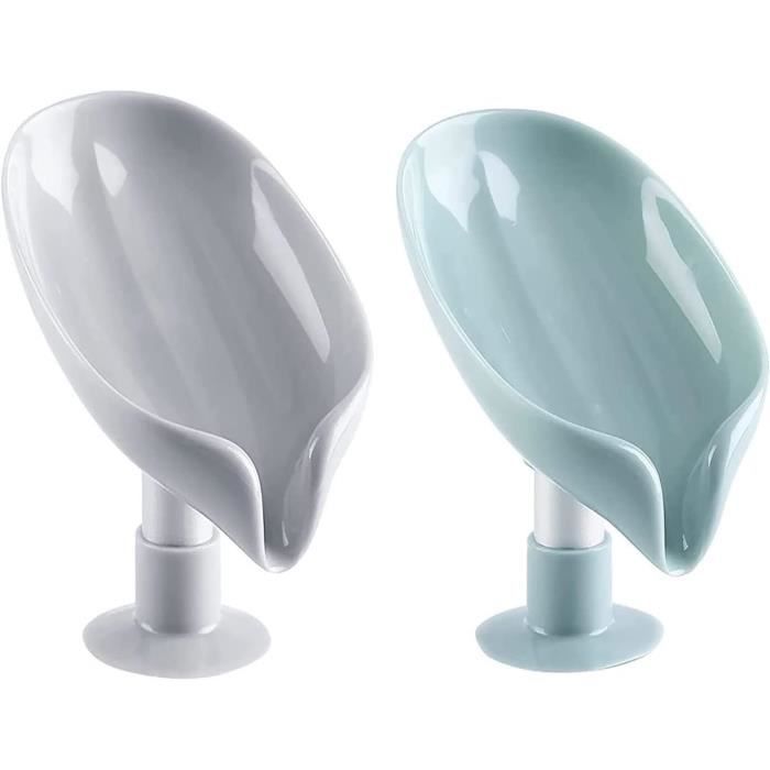 PAVSTINE Porte-savon Double Mural Sans Perçage - Ventouse 5kg - Avec égouttoir - Blanc - Pour Salle De Bain Et Cuisine