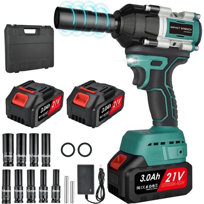 Cle a Choc Sans Fil Couple lev de 1-2"500 Nm (384 Pi-Lb),3300 TR-Min ...