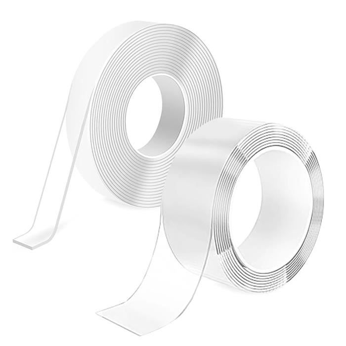 Ruban Adhésif Double Face Extra Fort - Ultra Mince Et Transparent - Haute Adhérence